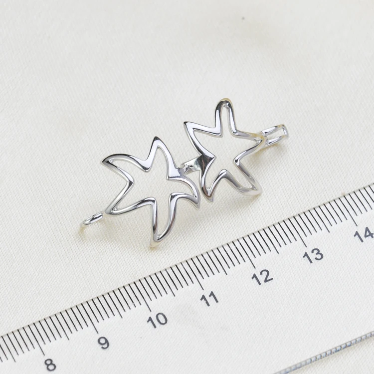 S925 Sterling Silver Starfish Design Pearl Pendant Findings Women DIY Pearl Pendant Components 3Pcs/Lot