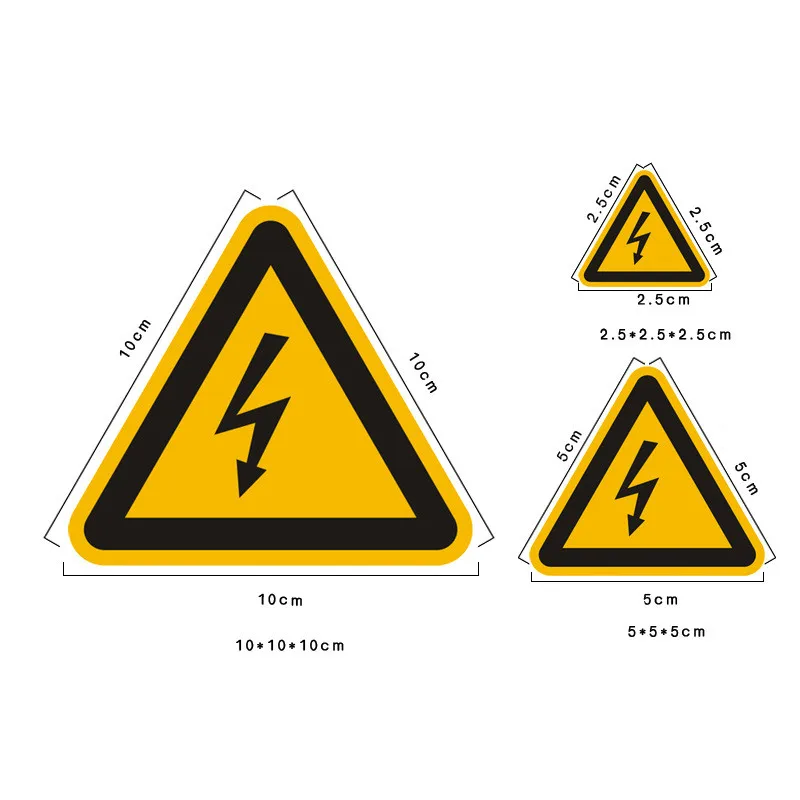 25mm 50mm 100mm Electrical Shock Hazard Warning Stickers Danger warning Safety Electrical Arc