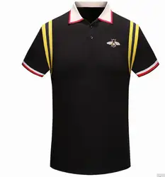 High New Novelty 2023 Men Embroidered bees stripes Fashion Polo Shirts Shirt Hip Hop Skateboard Cotton Polos Top Tee #F70