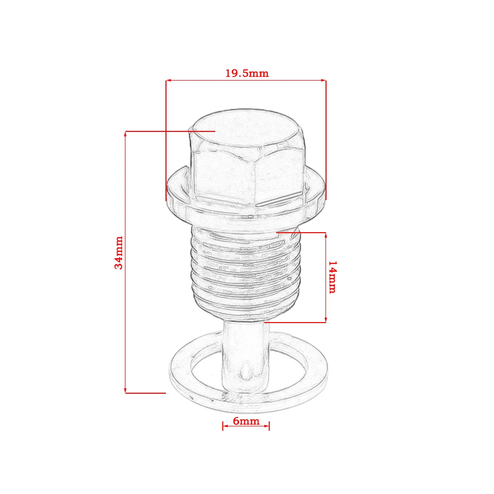 CNSPEED car-styling  M12*1.5MM Magnetic Oil Drain Plug Magnetic Sump Drain Nut Oil Drain Bolt/XS100284