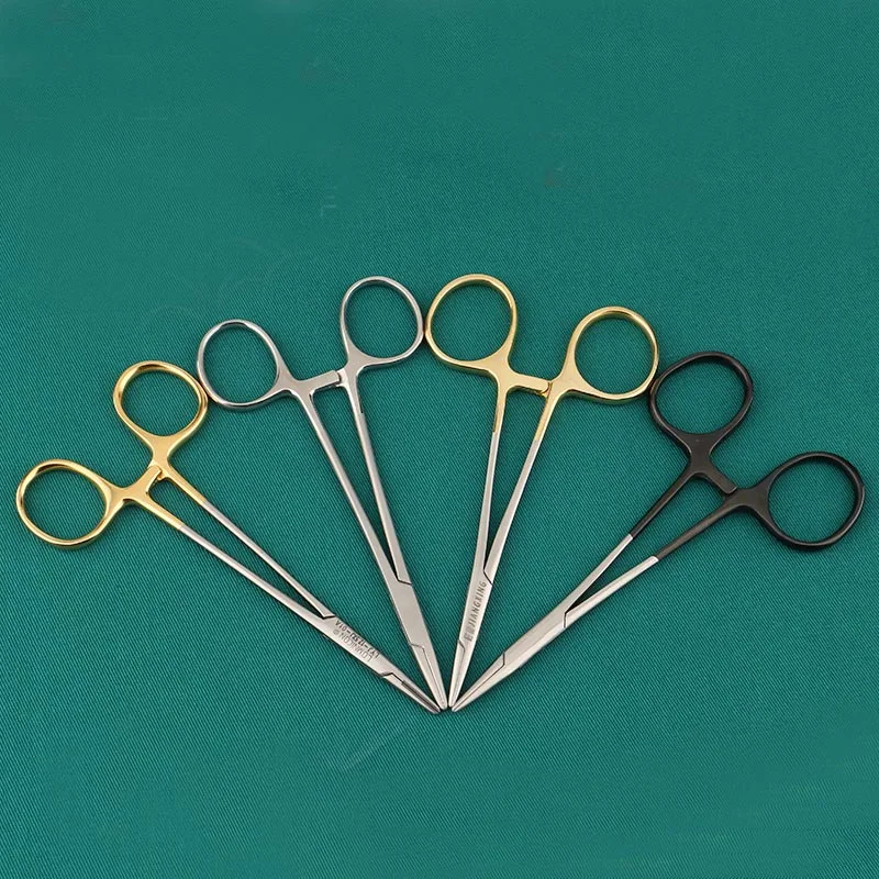 

Gold Handle Insert Needle Clamp Double Eyelid Embedding Surgical Tool With Scissors Needle Holder Needle Clamp