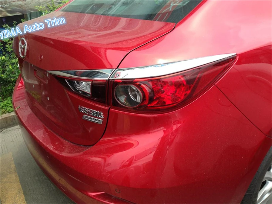 

Lapetus For Mazda 3 AXELA Sedan 2014 2015 2016 ABS High Quality Rear Tail Trunk Light Lamp Eyelid Eyebrow Cover Trim 4 Pcs