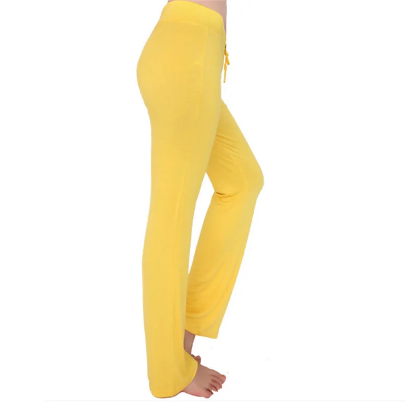 Multicolor Women Sports Pants Latin Dance Trousers High Waist Stretch Women Modal Wide Leg Pants Loose Long Trousers