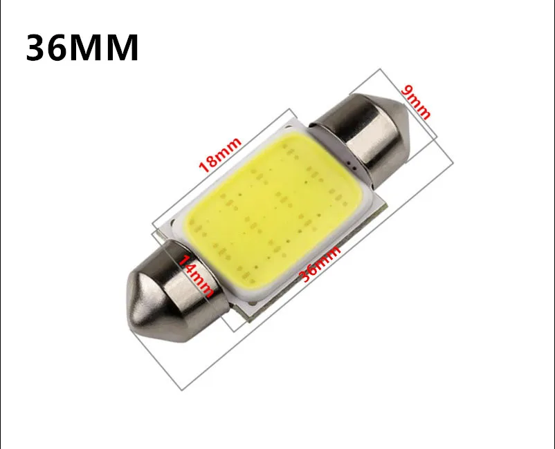 4pcs c5w 31mm 36mm 39mm 41mm cob 12 chips smd led 12v dome festoon interior Car LED Bulbs Lamp Pure White