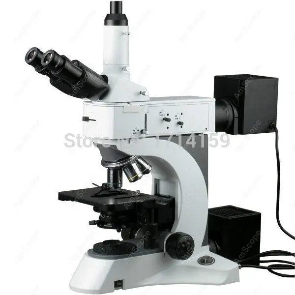 Microscopio composto trinoculare metallurgico Darkfield correttivato Infinity AmScope 50X-2500X+ Polarizzazione