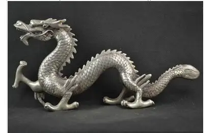 

Decorated Miao Silver Carving Lifelike Dragon Rare Noble Statues Tibetan Silver decoration bronze factory outlets