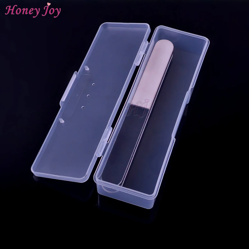 1pc Small Nail Art Tool Makeup Brush Pen Tool Storage Box Case Container 19cm (L) x 5.2cm(W) x 3cm (H) Clear