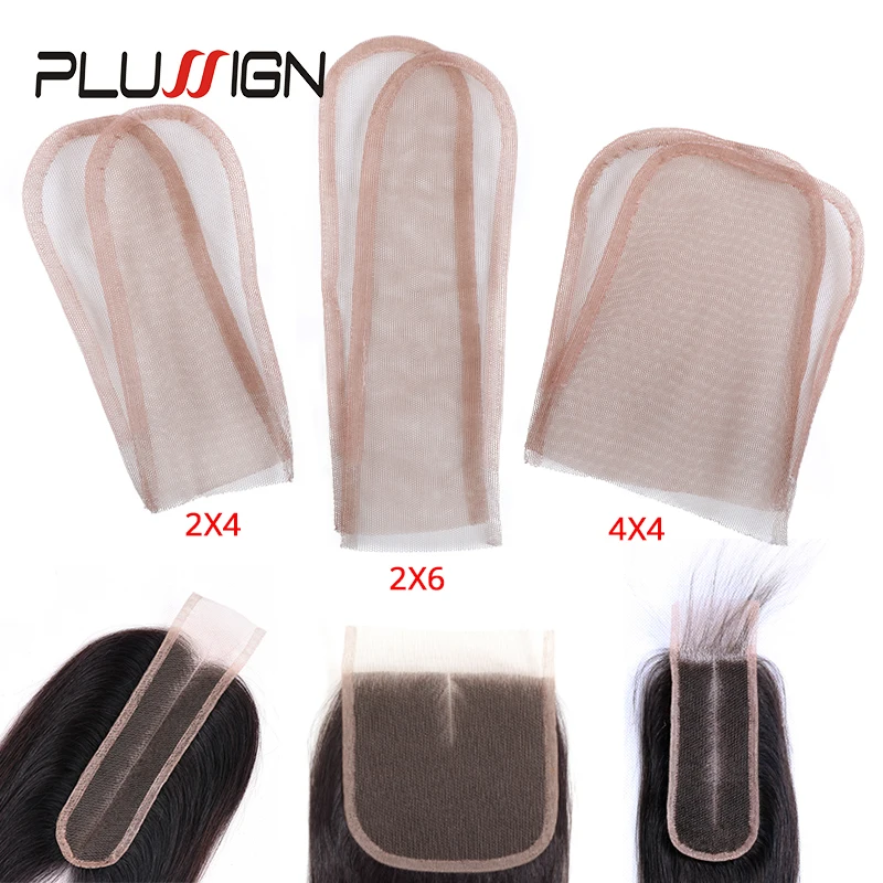 Plussign 2X4/2X6/4X4 Swiss Lace Pattern Net For Making Wig Toupee Top Closure Foundation Hair Accessories Monofilament 3 Sizes