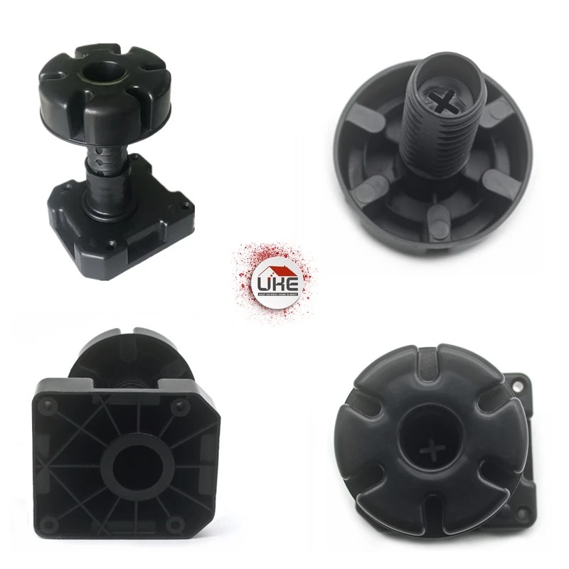 UKE 125-195mm Adjustable Feet Cabinet Foot Circular Plastic Thick and strong Adjustable Furniture Feet  PP Black Foot  Leg