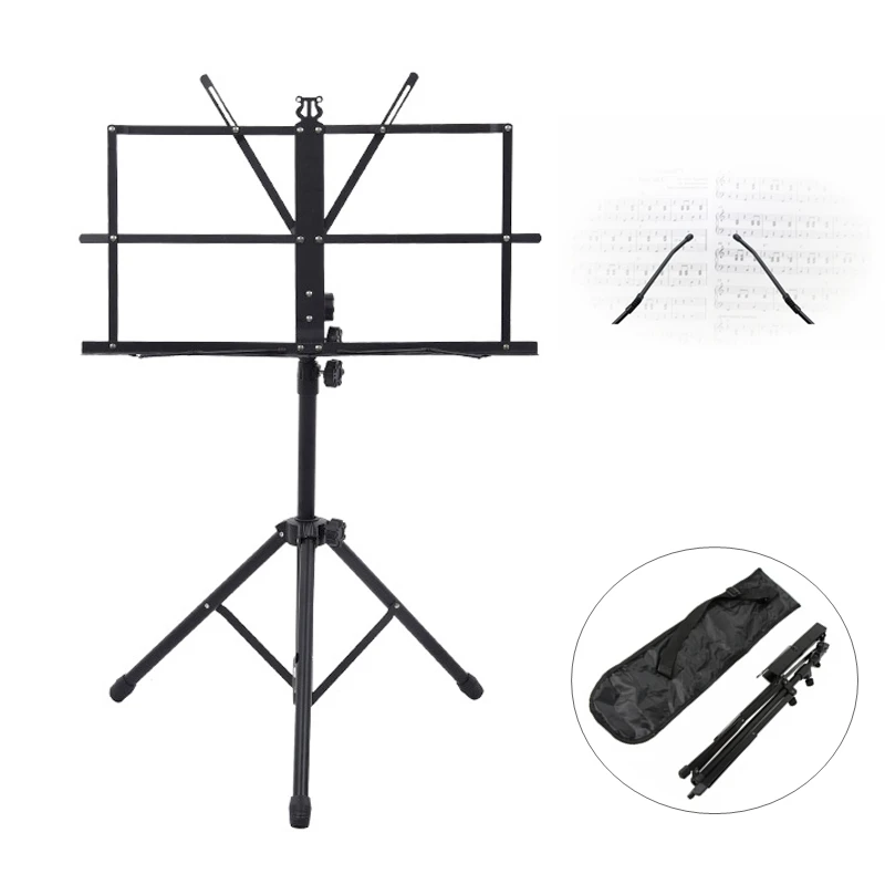 

Folding Music Instrument Guitar Ukulele Stand Aluminum Alloy Height Adjustable Ukelele Tripod Stand Holder with Carrying Bag