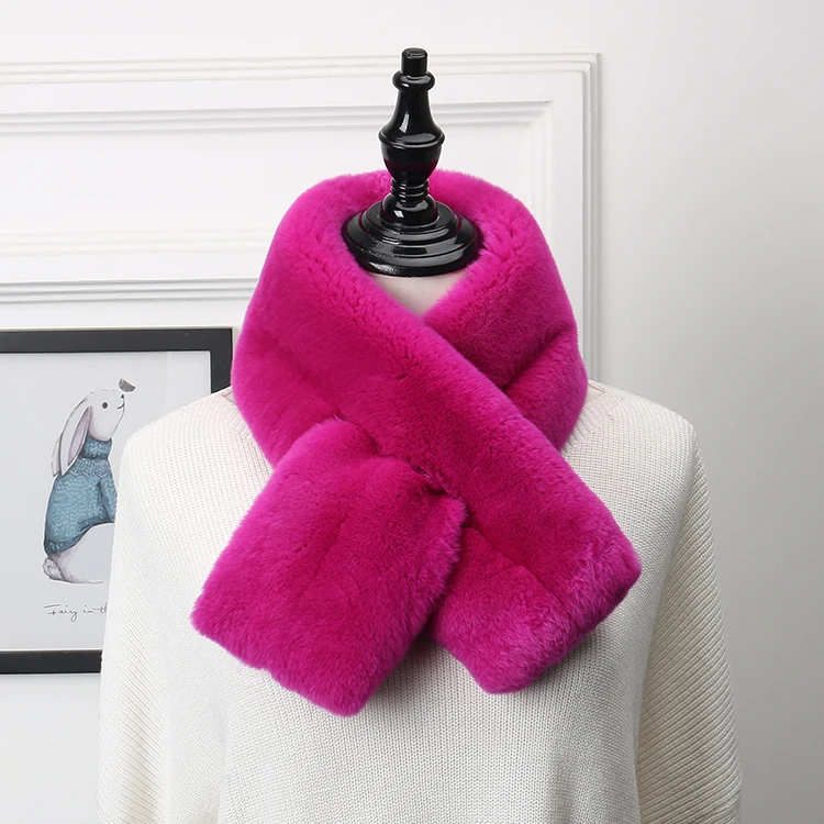 

Autumn and winter fashion new leather rabbit fur scarf Rex rabbit hair fur collar double-sided thick warm wild rabbit fur colla