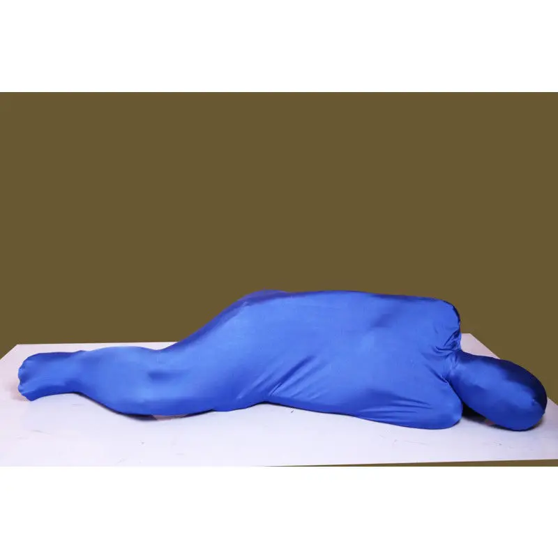 Fancy Dress Party Kid Adult Sapphire Blue Unisex Halloween Unisex Spandex Skin Zentai Costumes Bodysuit （ no internal Sleeves）