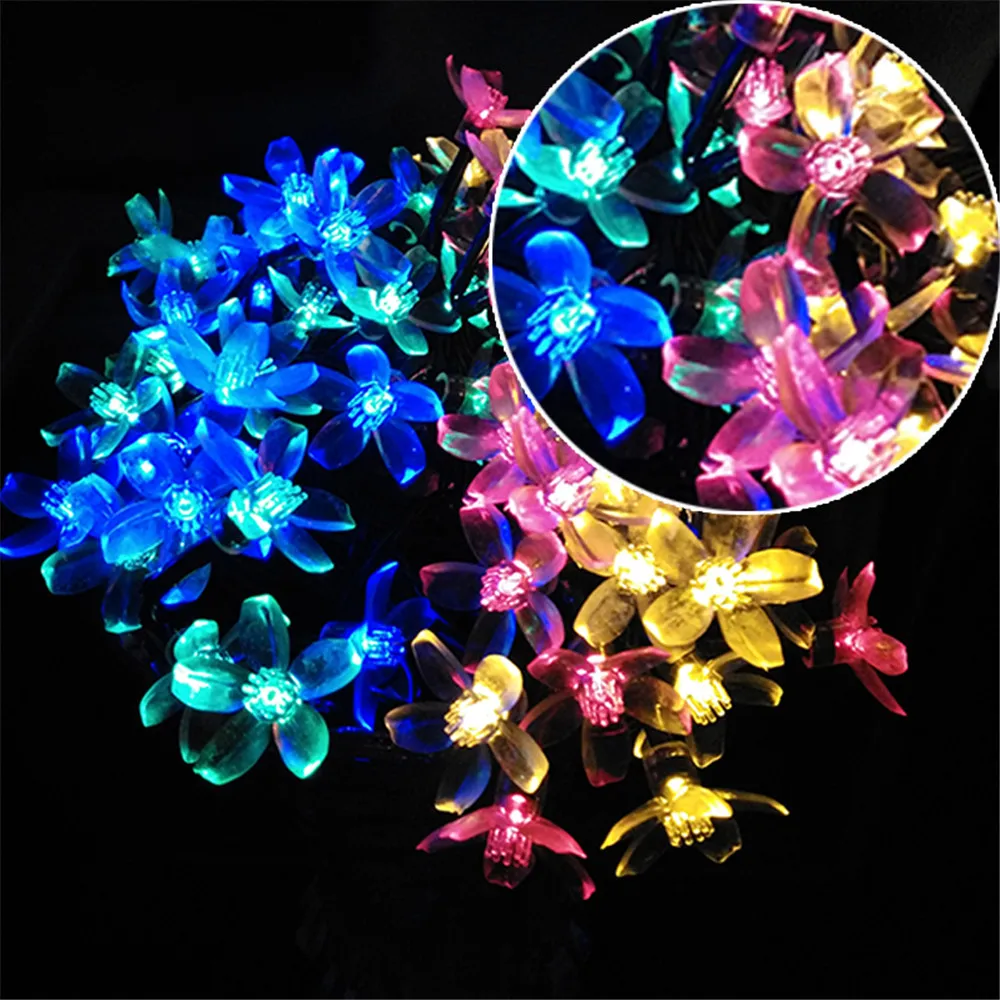 

YIYANG Solar LED Holiday Garlands String Light 7M 10M Cherry Sakura Wedding Bouquet Party Lights Garden Decor Lamps Luces Solare