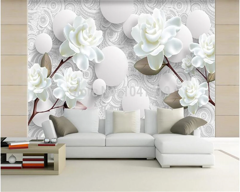 beibehang Custom wallpaper 3D photo murals three-dimensional minimalist flower background wall living room bedroom 3d wallpaper