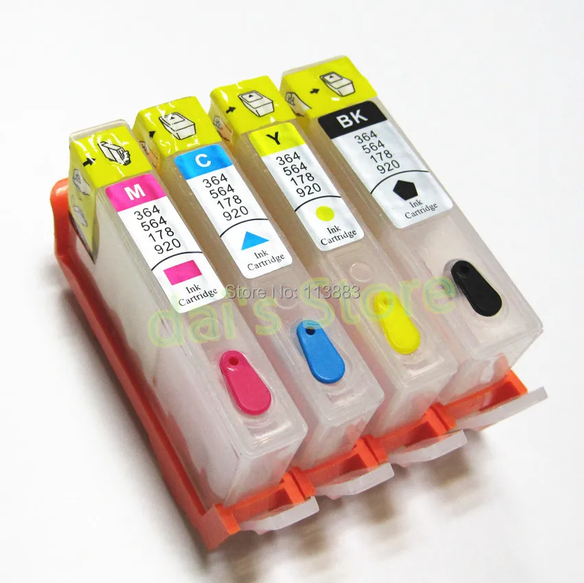 10set For hp178 178XL Refillable ink Cartridge for HP photosmart  B209a B210a deskjet 3070A printer with chip 4 color