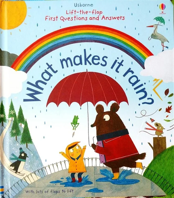 

lift-the-flap first questions and answers what makes it rain English Educational Picture Books Baby Childhood gift