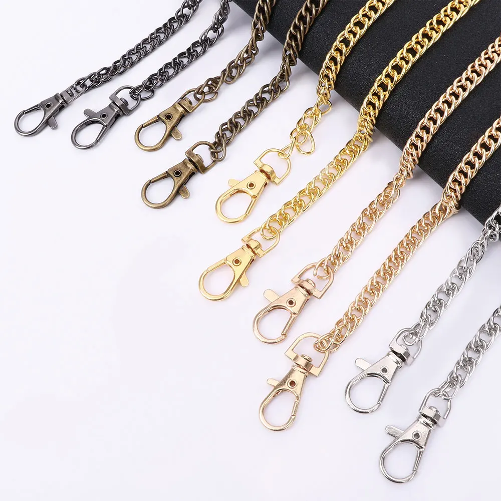 40-120cm Metal Chain For Shoulder Bags Handbag Buckle Handle DIY Chain Bag Strap Accessories Hardware Double Woven Iron Chain