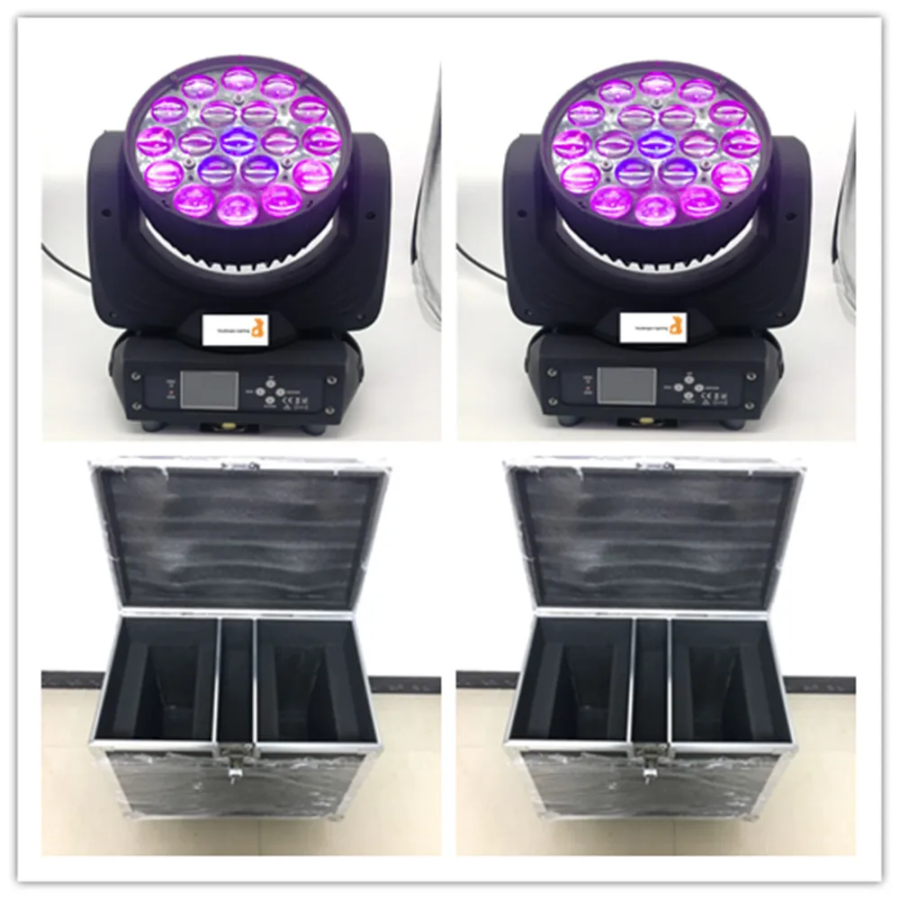 

4 pieces with flightcase Disco DJ Light Ring Controle Zoom Wash Beam led moving head dmx 19x12W 4in1 rgbw LED Moving head stage