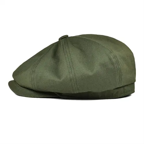 Imagen 2 del producto BOTVELA gorra Newsboy de sarga de algodón para hombre, sombrero de ocho paneles, gorras de panadero para mujer, sombreros grandes Retro, Boina verde para hombre