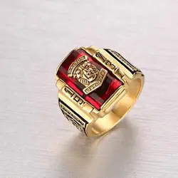 1PCSWalton Tiger Ring for Men Vintage Rock Punk Style Gold Color Stainless Steel Jewelry Accessory