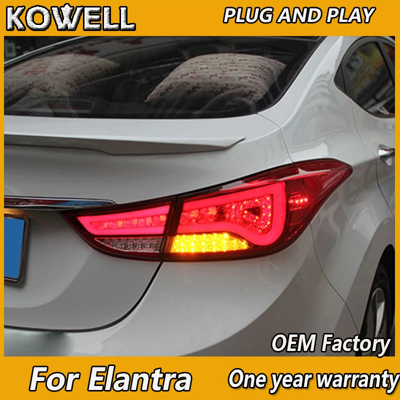 KOWELL Car Styling for Hyundai Elantra Tail Lights BMW Design New Elantra MD Tail Light Rear Lamp DRL+Brake+Park+Signal