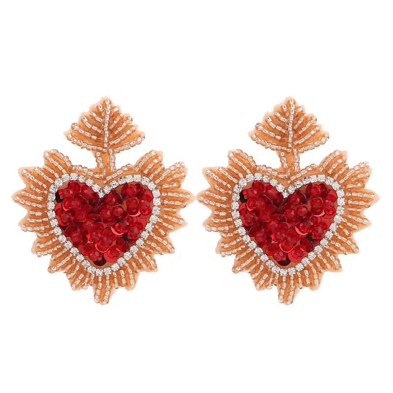Sehuoran Charm Crystal Beads Statement Drop Earrings Vintage New Design Wedding Jewelry Lady Earrings For Women Boho Jewelry EAR