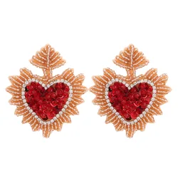 Sehuoran Charm Crystal Beads Statement Drop Earrings Vintage New Design Wedding Jewelry Lady Earrings For Women Boho Jewelry EAR