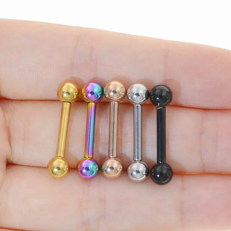 1Pc Big Size 2.0*12+5mm Straight Barbell Tongue Stud Piercing Earring 12 Gauge Tongpiercing Tongue rings Body Jewelry