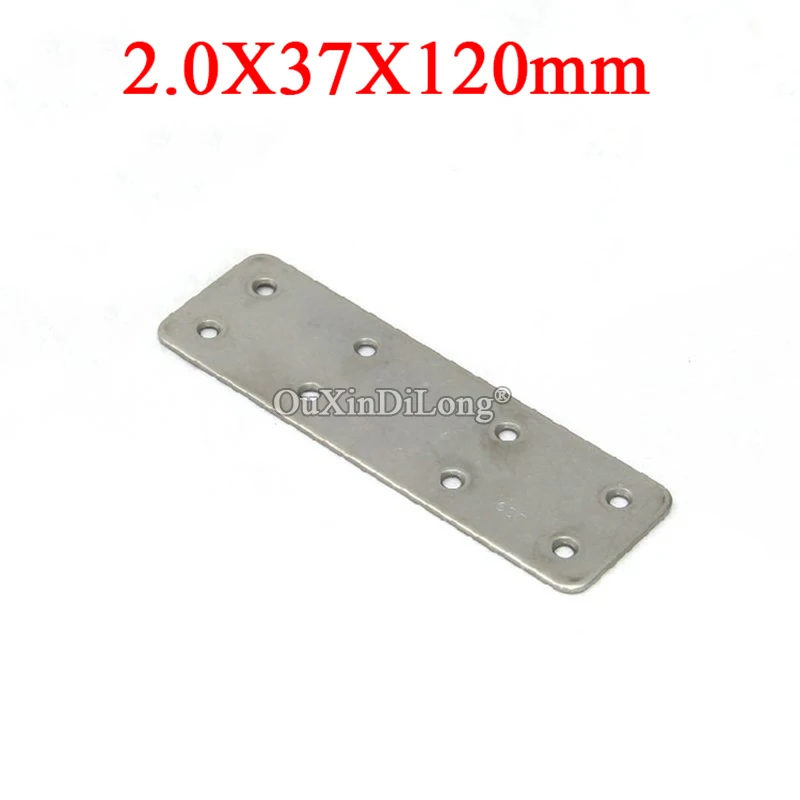 20PCS Stainless Steel Widen Flat Corner Braces 2.0x120x37mm Furniture Reinforced Connectors Board Frame Shelf Support Brackets