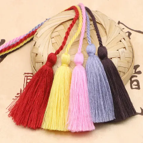 5 pcs 여러 가지 빛깔의 폴리 에스터 코 튼 두 머리 로프 테이프 tassels 홈 섬유 커튼 의류 펜 던 트 공예 tassels diy 장식