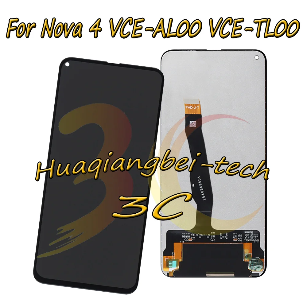 

6.4'' AA+ Quality For Huawei Nova 4 VCE-AL00 VCE-TL00 Full LCD DIsplay + Touch Screen Digitizer Assembly With Frame 100% Tested