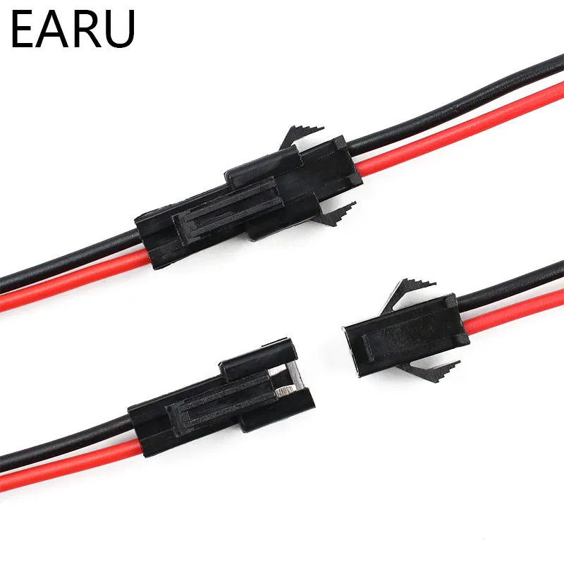 10Pairs 15cm JST SM 2P 2Pin Plug Socket Male to Female Wire Connector LED Strips Lamp Driver Connectors Quick Adapter