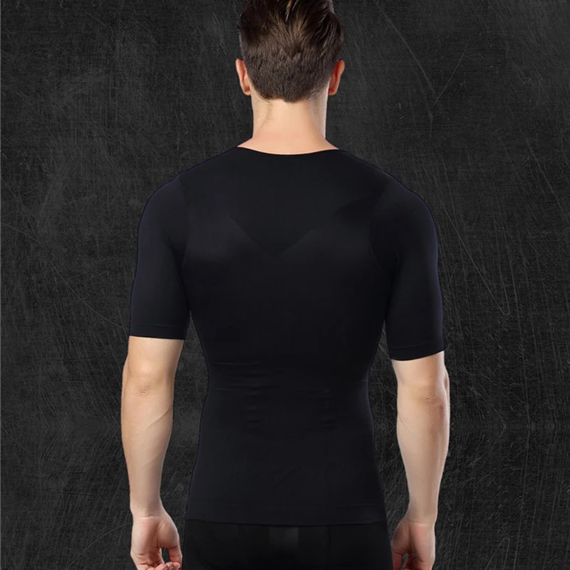 Brand 2019 Men casual Quick Dry shirt Shapers Casual Men Fitness Compression Slim Underwear Tees Tops short Sleeve T-shirt