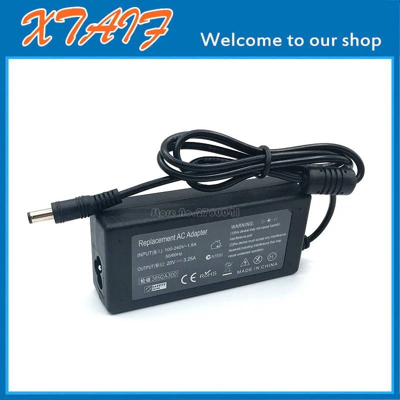 Free shipping NEW! AC/DC Adapter For LS 20V 3.25A 5.5*2.5mm For FUJITSU 1115C For Siemens Notebook Power Charger With AC Cable