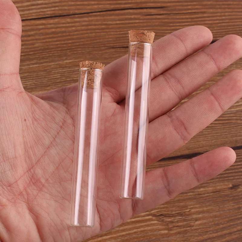 100pcs 12*75mm 5ml Mini Glass Test Tube with Cork Stopper Bottles Jars Vials Container DIY Craft