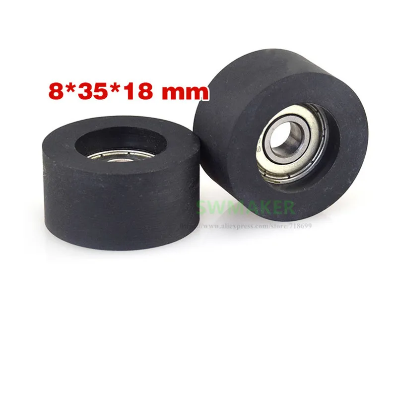 

10pcs 8*35*18mm 608zz coated polyurethane guide wheel/roller, rowing machine accessories, sports equipment pulley