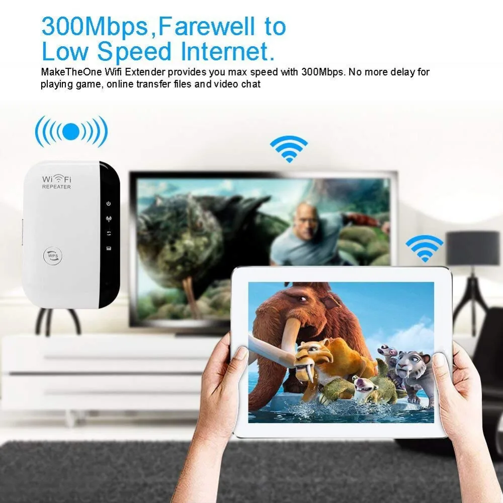 Kablosuz WiFi tekrarlayıcı sinyal amplifikatörü 802.11N/B/G Wi-Fi aralığı genişletici 300Mbps ağ güçlendiriciler Repetidor Wifi Wps şifreleme