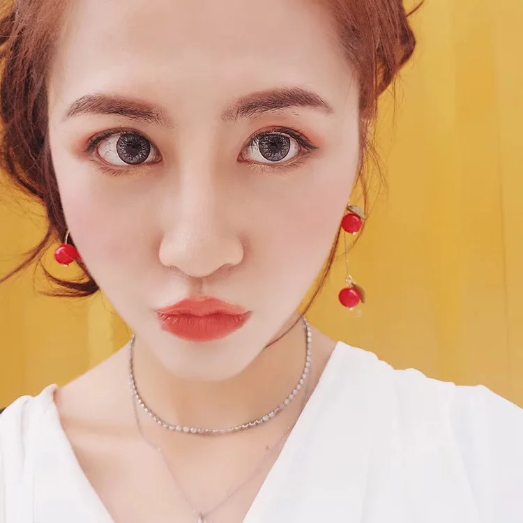 Cherry earrings female cute joker of fruit eardrop Girls fashion woman earrings fine jewelry accessories earrings dangle earring image 3