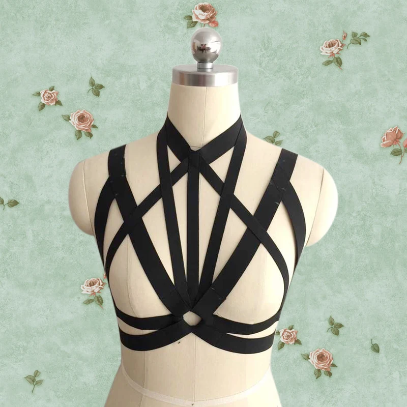 Halloween Kostuums Kooi Bra Harness Corset Bondage Bralette Meisje Sexy Fashion Body Kooi Harnas Bondage Gothic Beha Riem