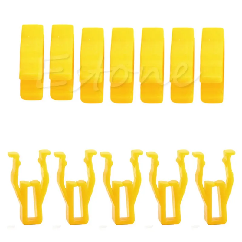 20Pcs Auto Car Yellow Plastic Rivet 8mm Hole Hood Prop Rod Support Clip Fastener