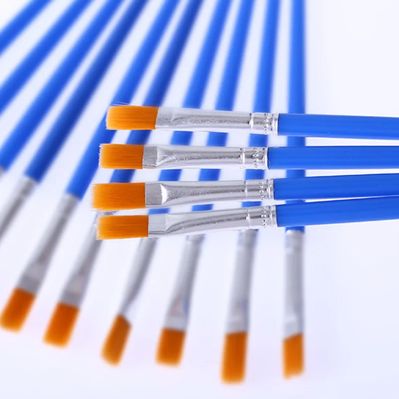 100 Pcs/Set Aquarell Gouache Pinsel Runde Spitz Flache Nylon Haar Malerei Pinsel Set Kunst Liefert