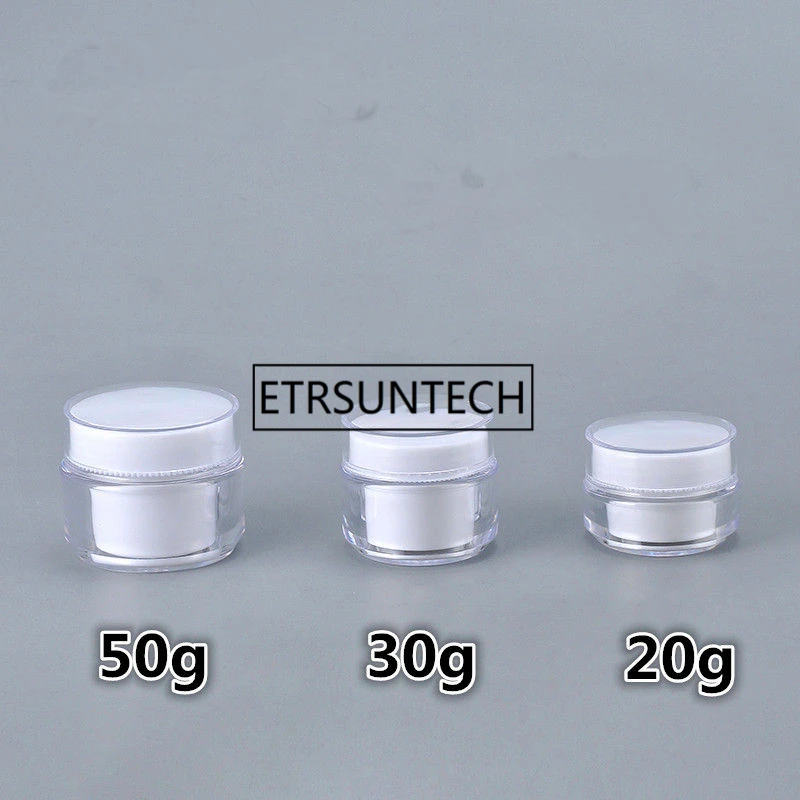 20g 30g 50g Empty Acrylic Cream Jars Cans Pot Top Bottle Sample Vials Cosmetic Container F1240