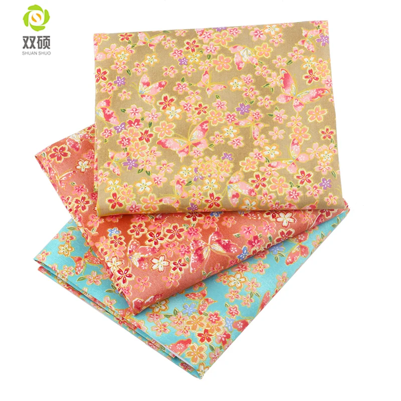 

Colorful Butterflies & Flowe Cotton Fabric Telas Tecido Quilting Tissu Sewing Tissus Meter Patchwork Fabric40*50cm 45PCS/Lots