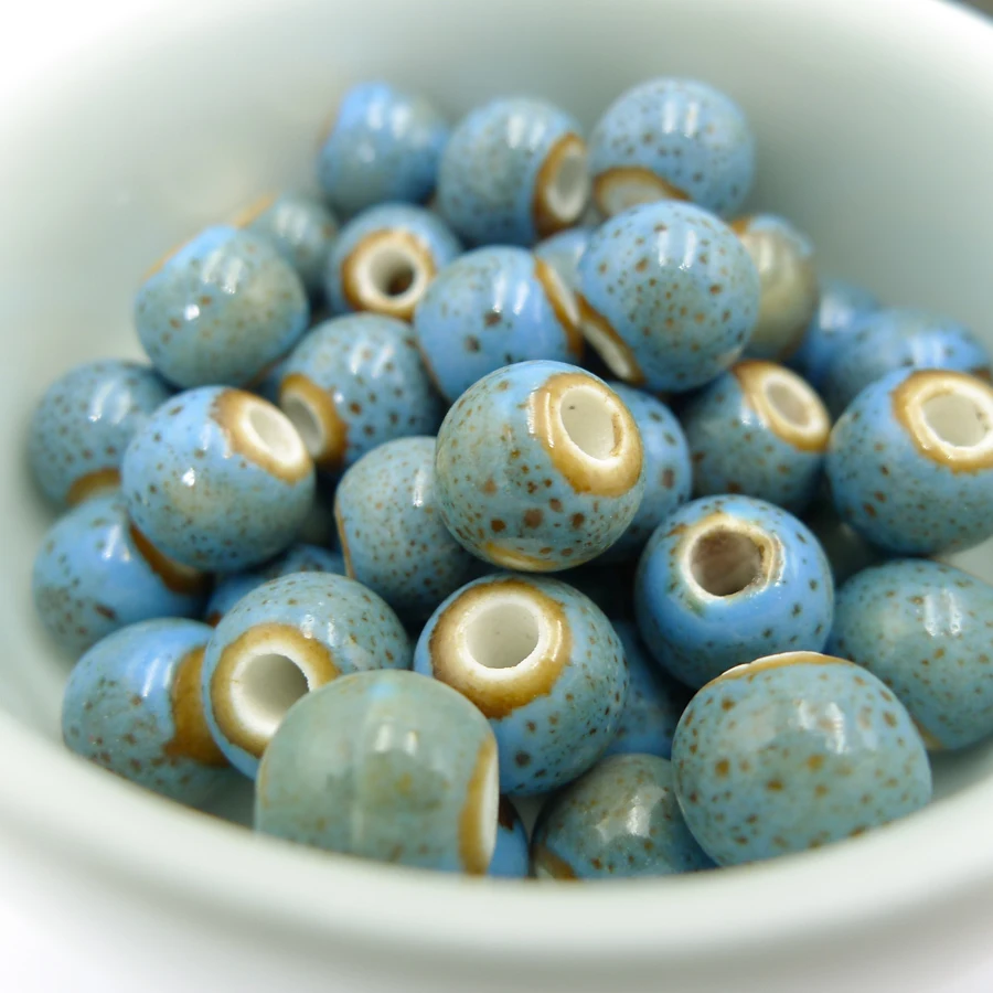 8# 100pcs China Ceramic Beads  Not Hama  Promotion Procelain Bead For Jewelry Making 8mm  Beads #A416B