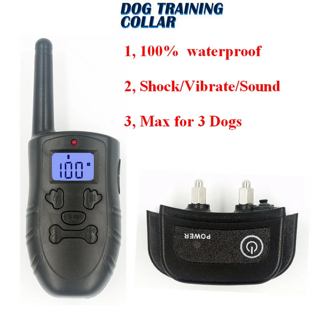 Pet Dog Training Collar Rechargeable Waterproof 300 Meter Vibration Remote Pet Dog Training Collar Support 3 Dogs 998DR Upgrade