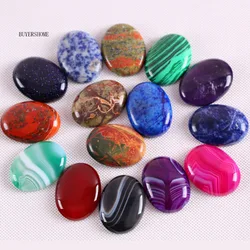 CAB Cabochon Stone 30x40MM Natural Green Malachite Pink Crystal Blue Onyx Bead for DIY Jewelry 1Pcs