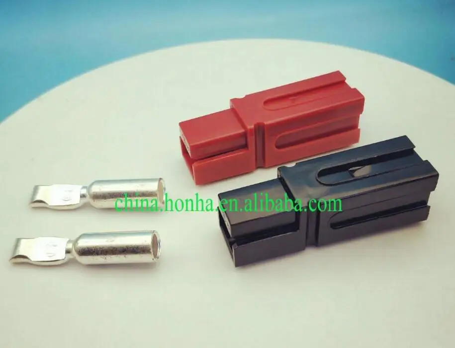

Free shipping 10 pcs 75A 600V battery forklift power black or red color connector charging plug with relevant terminals