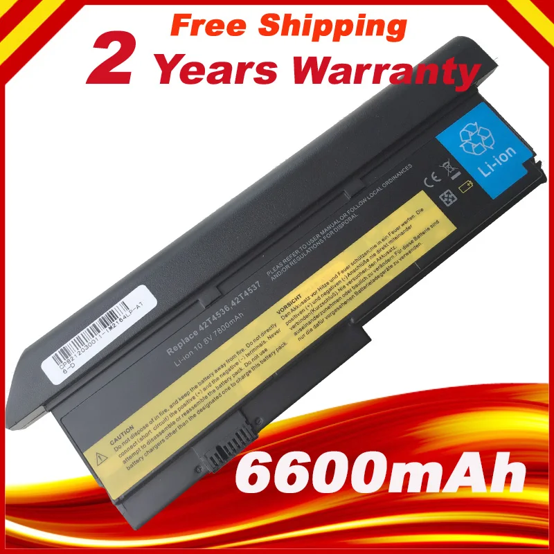 

7800mAh Battery For LENOVO ThinkPad X200 X200S X201 X201i X201S 42T4834 42T4835 43R9254 42T4537 42T4541 42T4536 42T4538