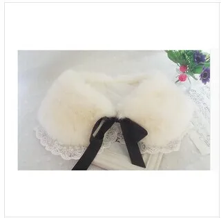 Free shipping Tide  of holiday of rabbit  fur fox fur collar lace collar fur collar fur scarf  shawls