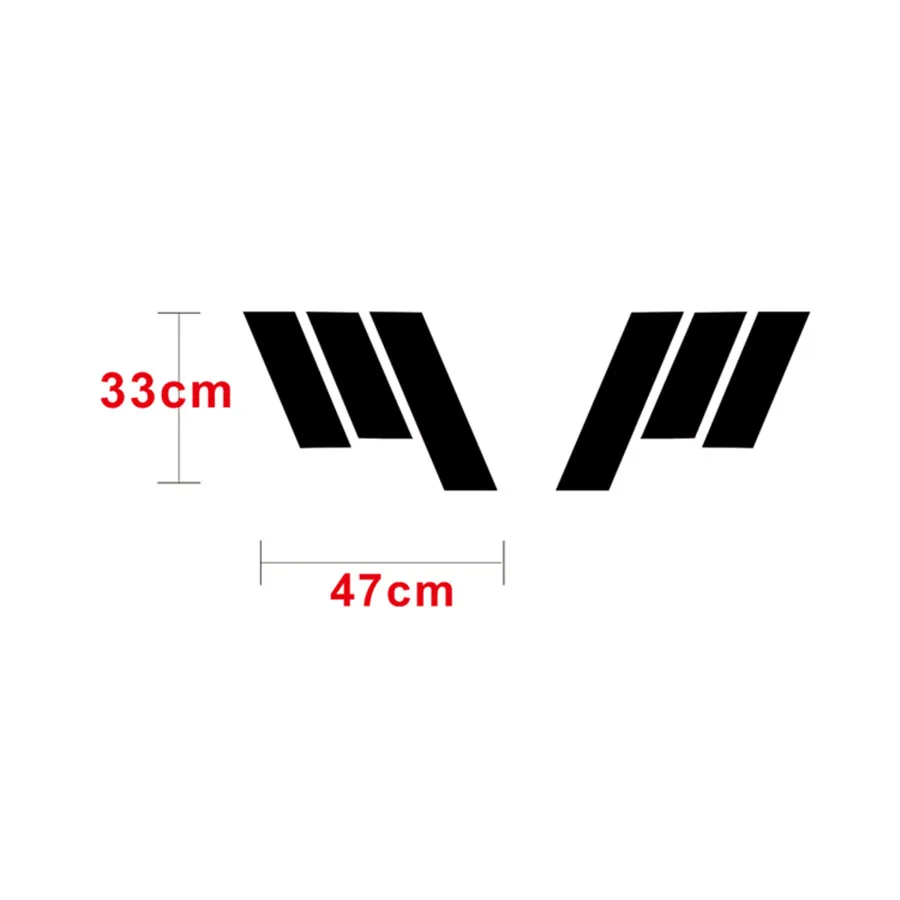 2pcs Stripe Racing Graphic Decal Sticker Bumper Side Scuttle Stickers